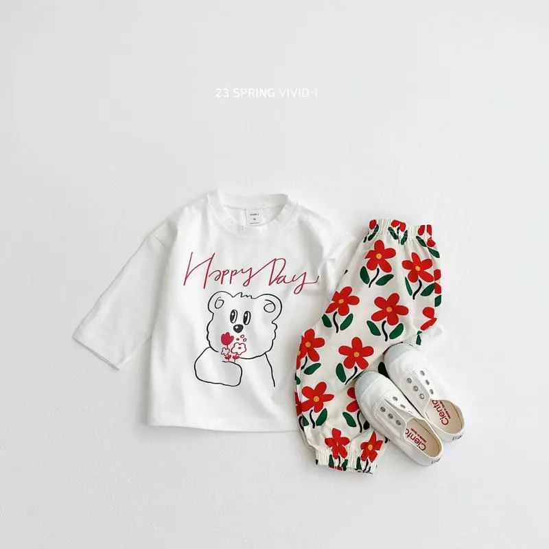 Vivid I - Korean Children Fashion - #toddlerclothing - Happy Check Top Bottom Set - 7