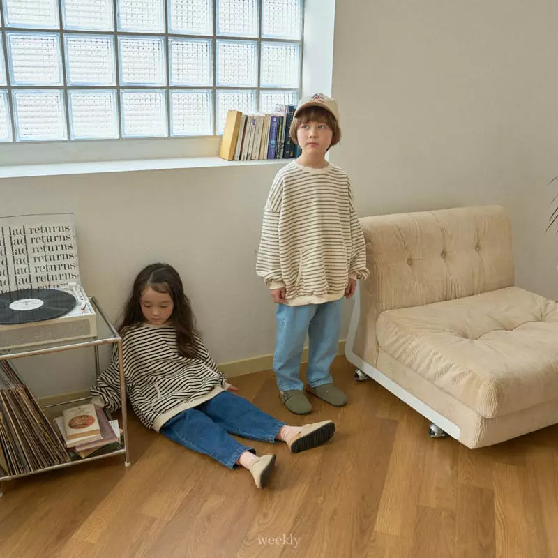 Weekly - Korean Children Fashion - #kidsstore - Pocket Stripes Sweatshirt - 8