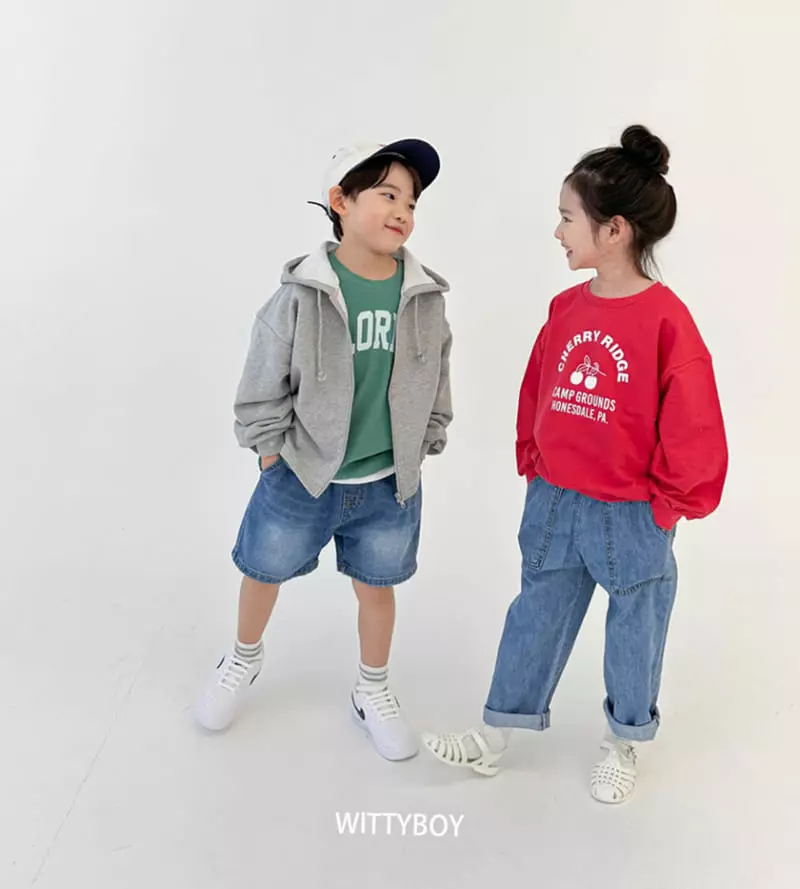 Witty Boy - Korean Children Fashion - #kidsshorts - Cherry Sweatshirt - 3