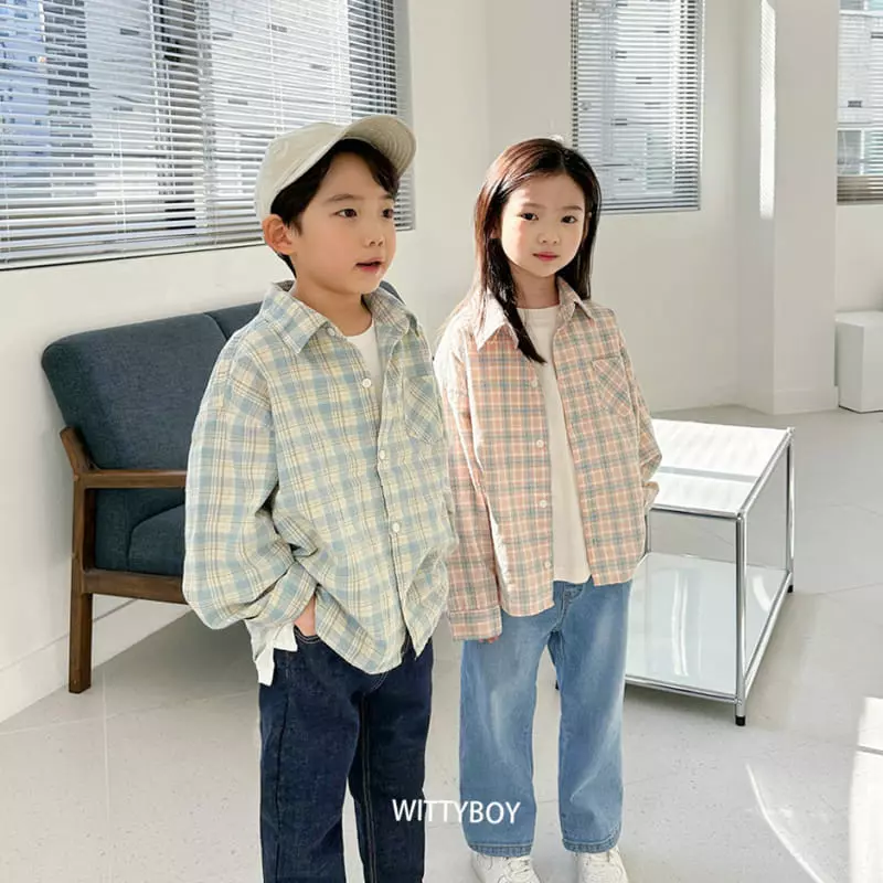 Witty Boy - Korean Children Fashion - #kidsshorts - You Are Check Shirt - 2