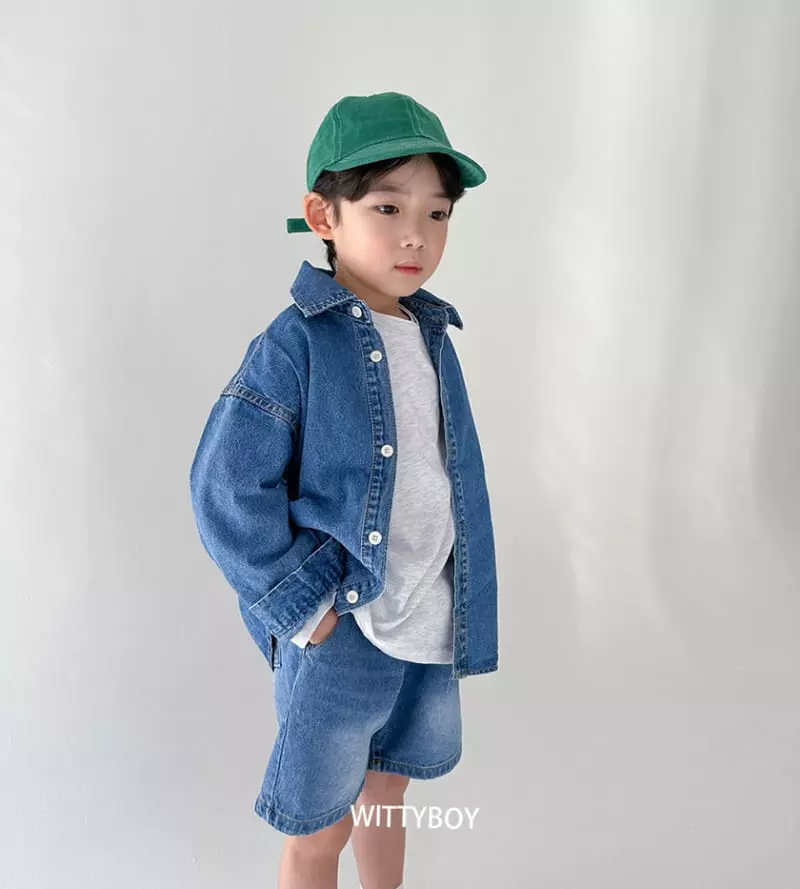 Witty Boy - Korean Children Fashion - #kidsshorts - Joy Denim Shirt - 7