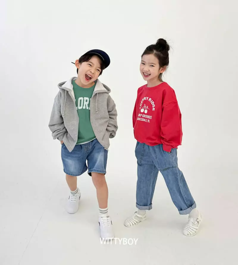 Witty Boy - Korean Children Fashion - #kidsshorts - Cherry Sweatshirt - 4