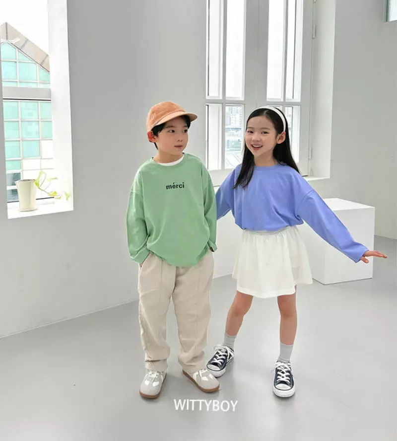 Witty Boy - Korean Children Fashion - #kidsshorts - Merci Tee - 4