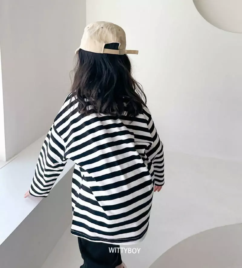 Witty Boy - Korean Children Fashion - #todddlerfashion - Multi Stripes Tee - 6