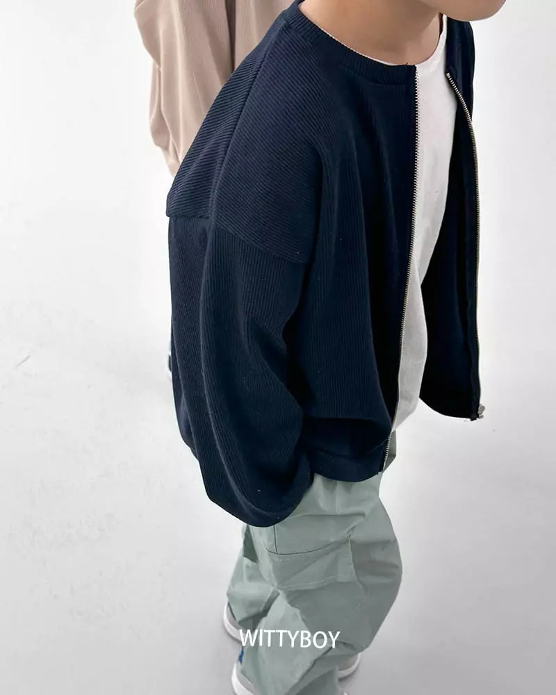 Witty Boy - Korean Children Fashion - #todddlerfashion - Leave Zip-up