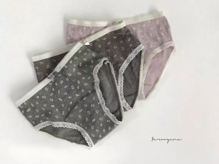 Yerooyena - Korean Children Fashion - #discoveringself - Lace Flower Flower Underpants - 3