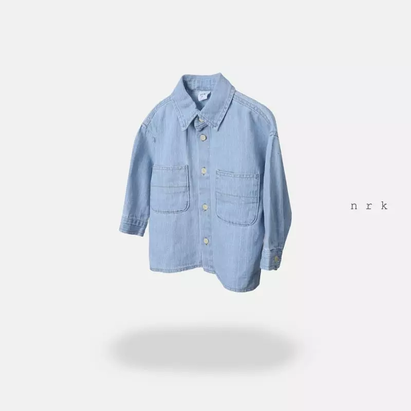 nrk - Korean Children Fashion - #kidsshorts - Slab Denim Shirt - 3