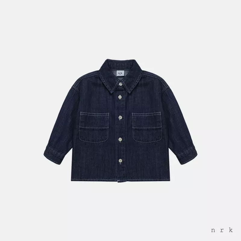 nrk - Korean Children Fashion - #kidsshorts - Slab Denim Shirt - 4