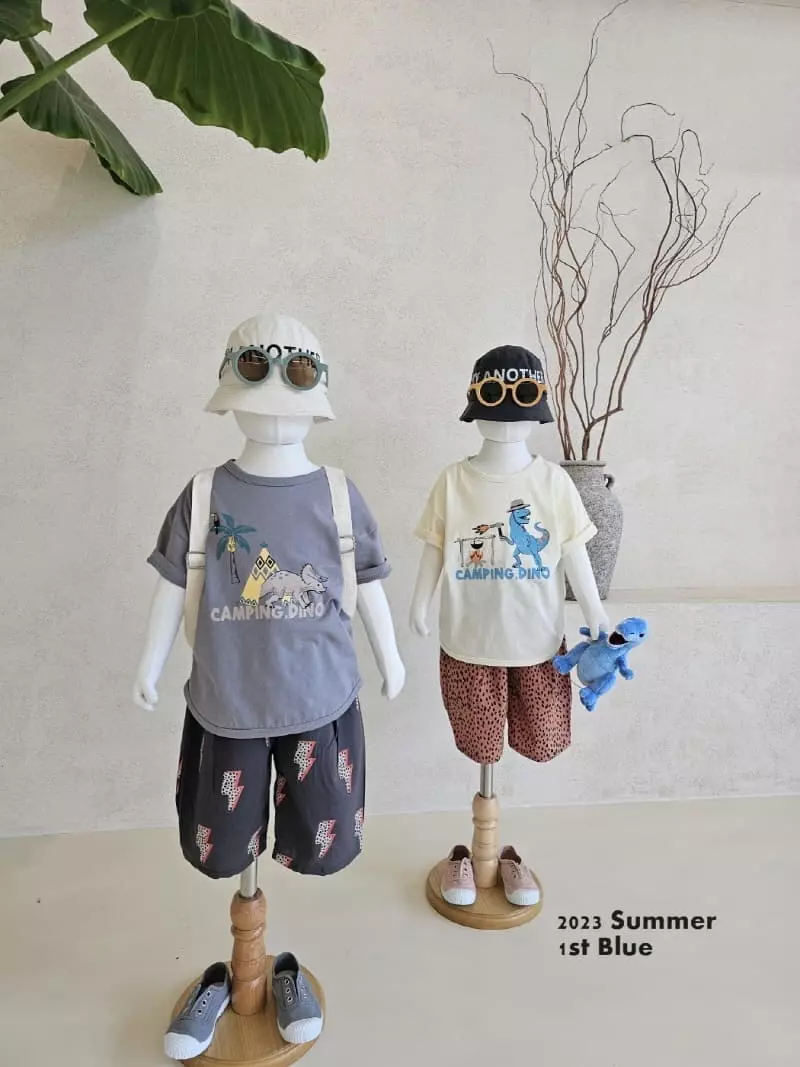1st Blue - Korean Children Fashion - #Kfashion4kids - Camping Dino Tee - 6