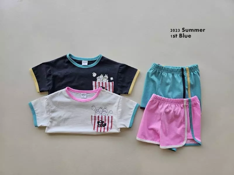 1st Blue - Korean Children Fashion - #Kfashion4kids - Popcorn Tee - 3
