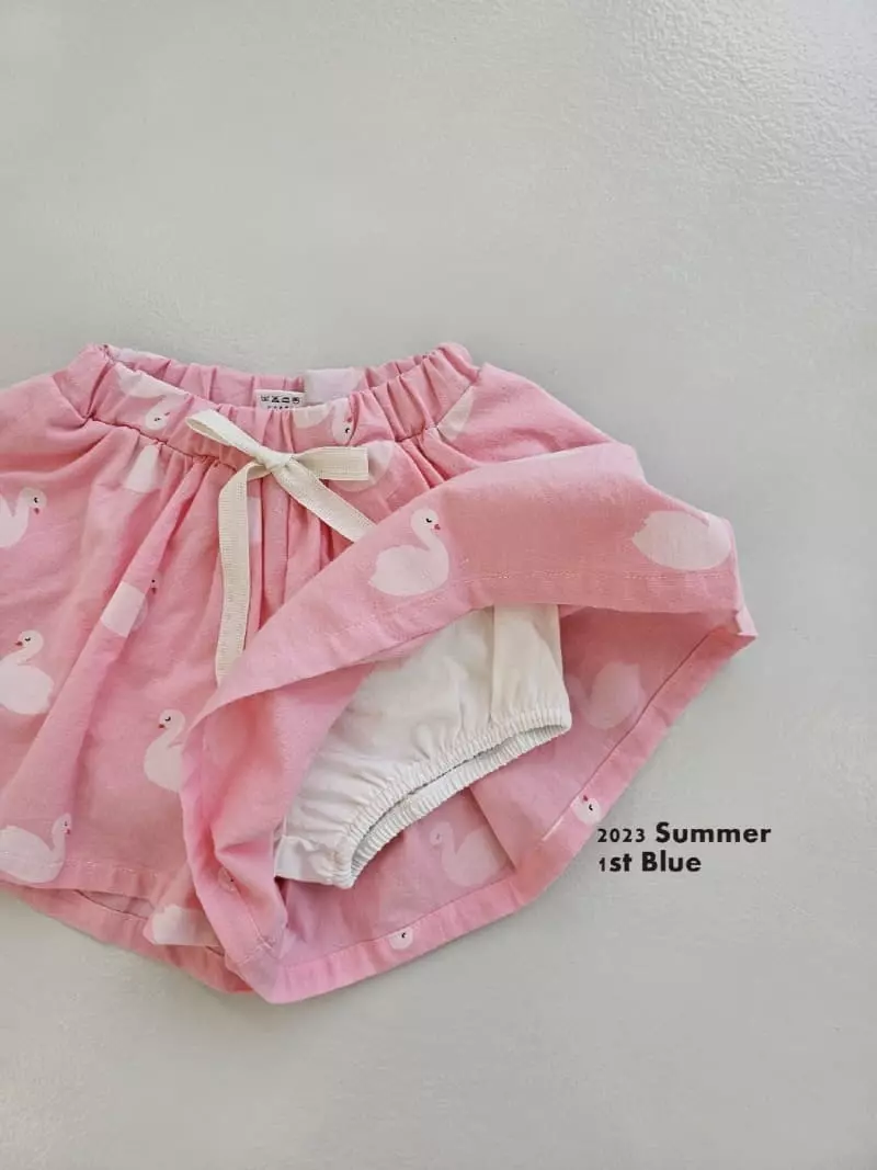 1st Blue - Korean Children Fashion - #designkidswear - Swan Skirt Pants - 4