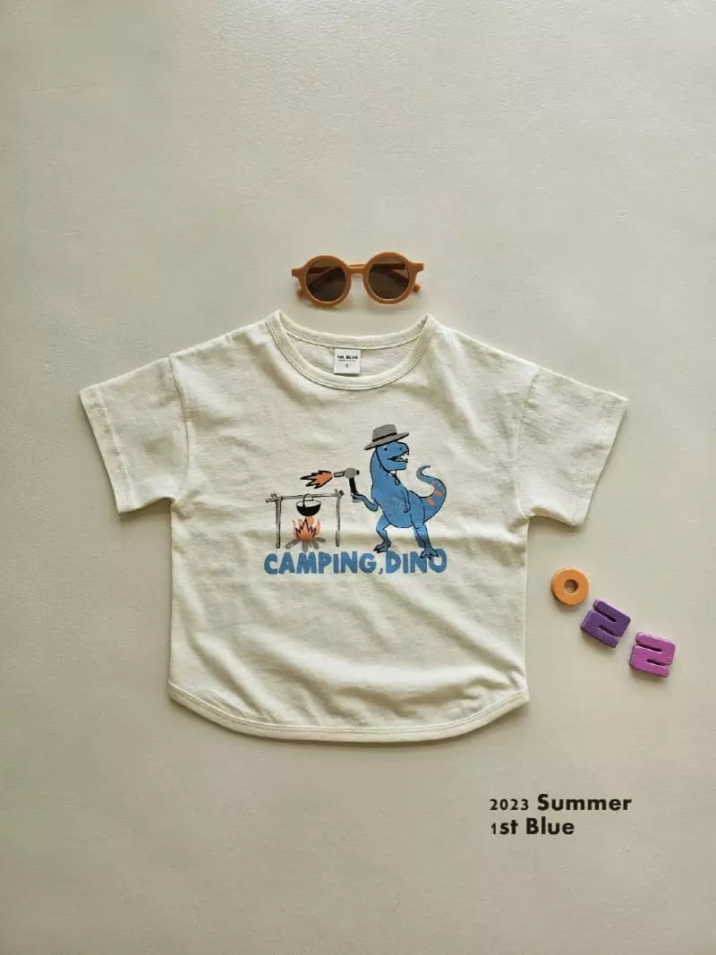 1st Blue - Korean Children Fashion - #discoveringself - Camping Dino Tee