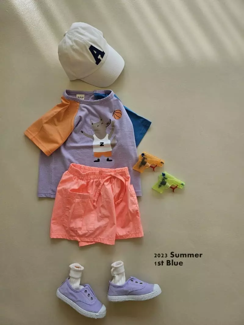 1st Blue - Korean Children Fashion - #fashionkids - Basket Vall Tee - 11