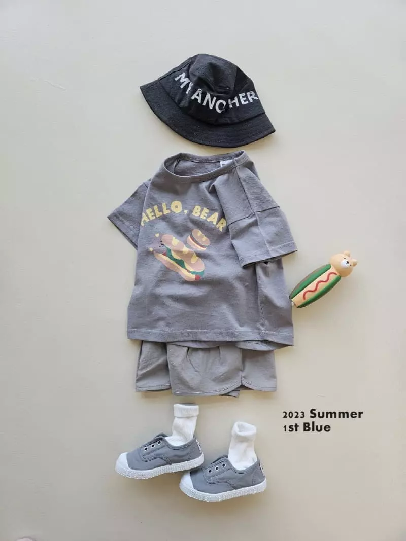 1st Blue - Korean Children Fashion - #kidsshorts - Hello Bay Tee - 7