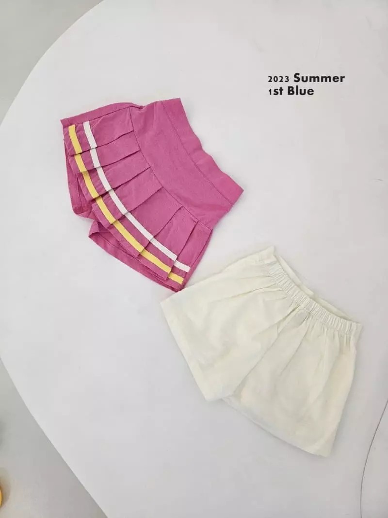 1st Blue - Korean Children Fashion - #kidsstore - Tape Wrinkle Skirt - 5