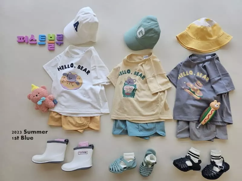 1st Blue - Korean Children Fashion - #magicofchildhood - Hello Bay Tee - 12