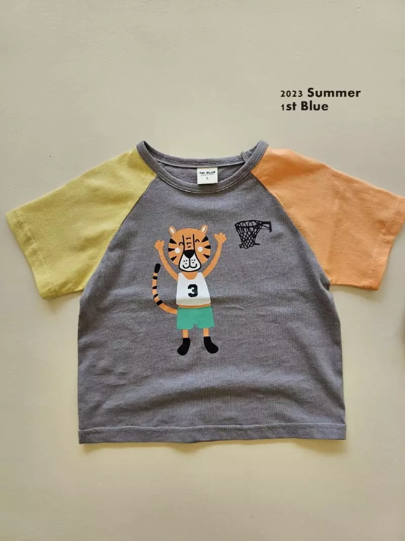 1st Blue - Korean Children Fashion - #prettylittlegirls - Basket Vall Tee - 3