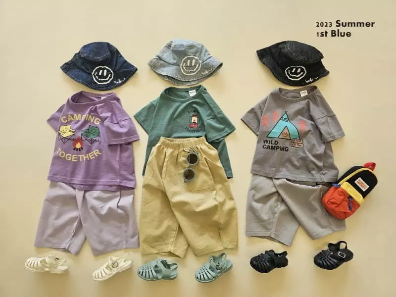 1st Blue - Korean Children Fashion - #prettylittlegirls - Camping Tee - 12