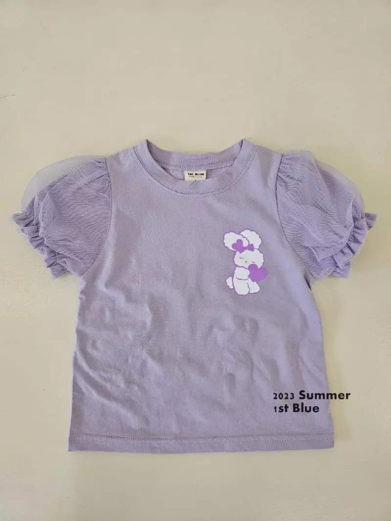 1st Blue - Korean Children Fashion - #todddlerfashion - Heart Rabbit Tee