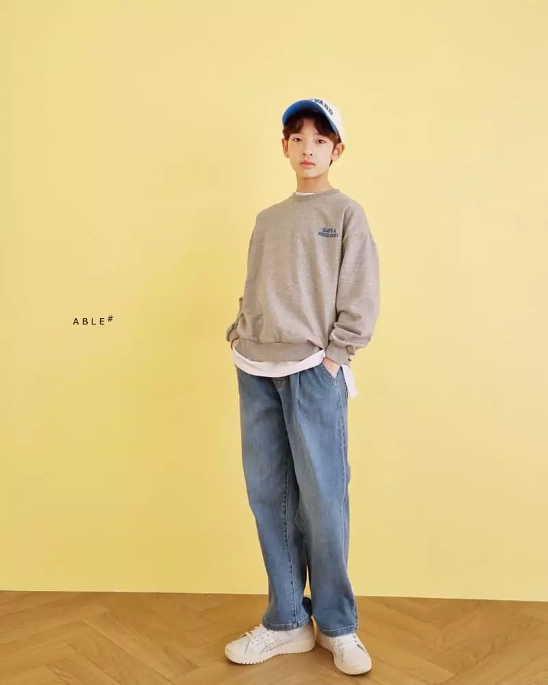 Able - Korean Children Fashion - #childrensboutique - Grid Smile Sweatshirt