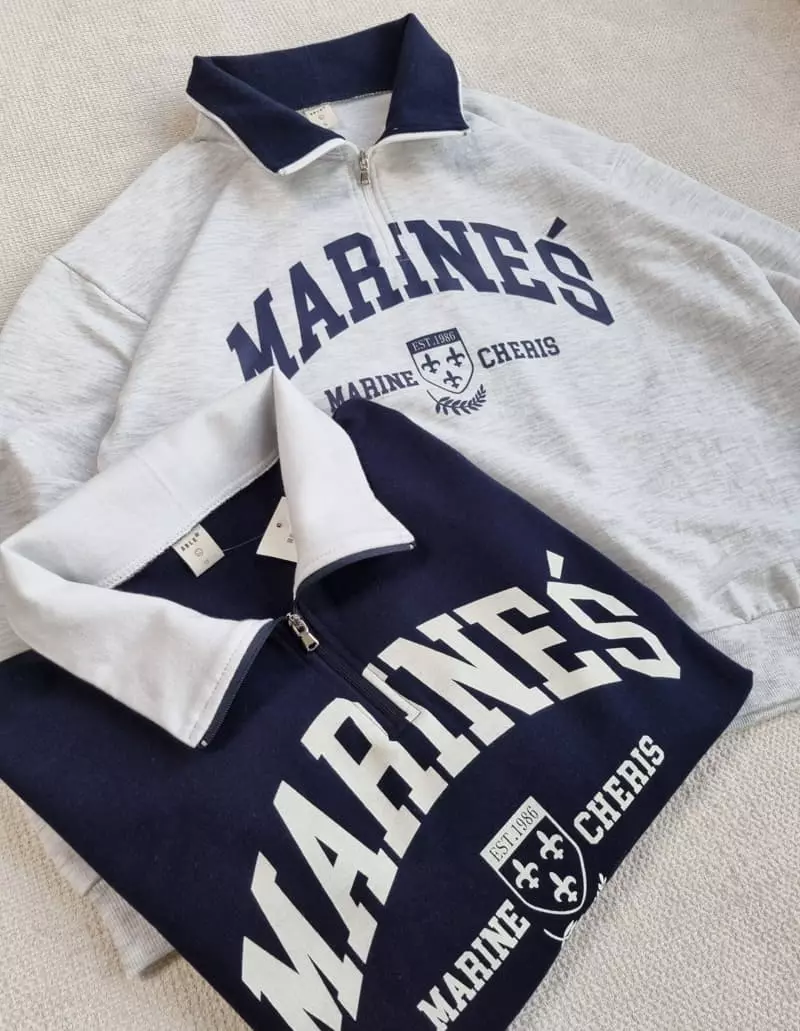 Able - Korean Children Fashion - #fashionkids - Marine Half Zip-up Sweatshirt - 8