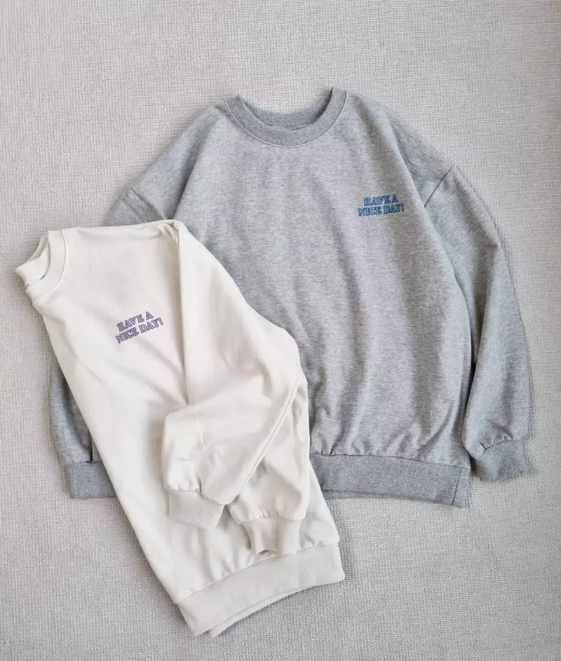 Able - Korean Children Fashion - #kidsshorts - Grid Smile Sweatshirt - 5