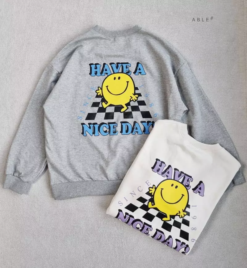 Able - Korean Children Fashion - #kidzfashiontrend - Grid Smile Sweatshirt - 7