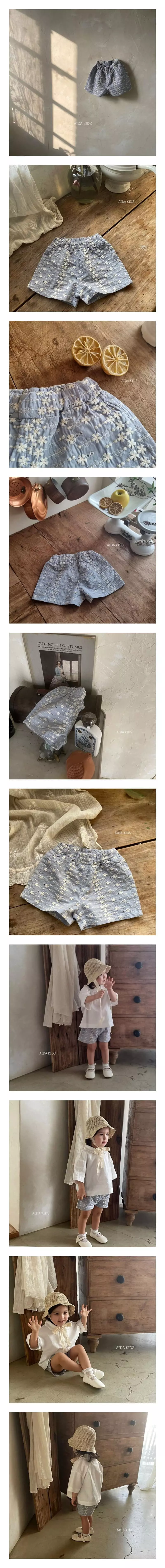 Aida - Korean Children Fashion - #childofig - Flower Embrodiery Pants