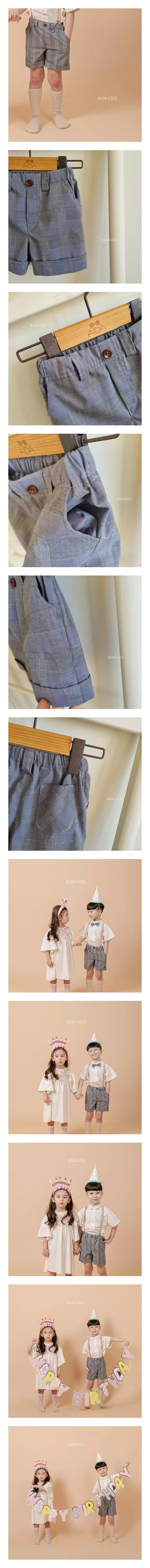 Aida - Korean Children Fashion - #magicofchildhood - Gray Check Shorts