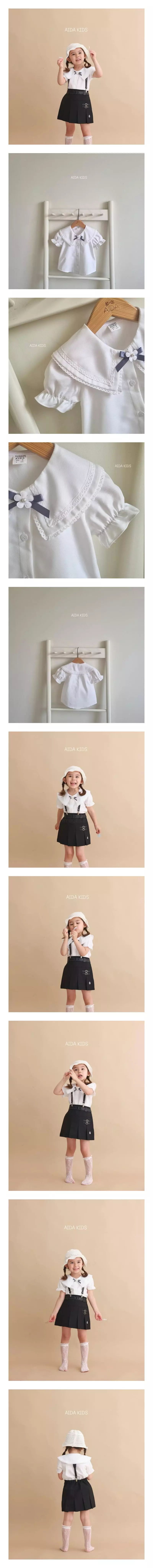 Aida - Korean Children Fashion - #todddlerfashion - Big Collar Short Sleeves Blouse