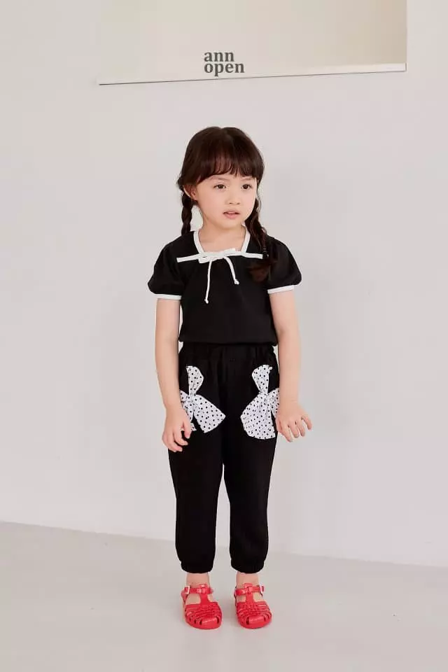 Ann Open - Korean Children Fashion - #childofig - Jenny Ribbon Tee - 6
