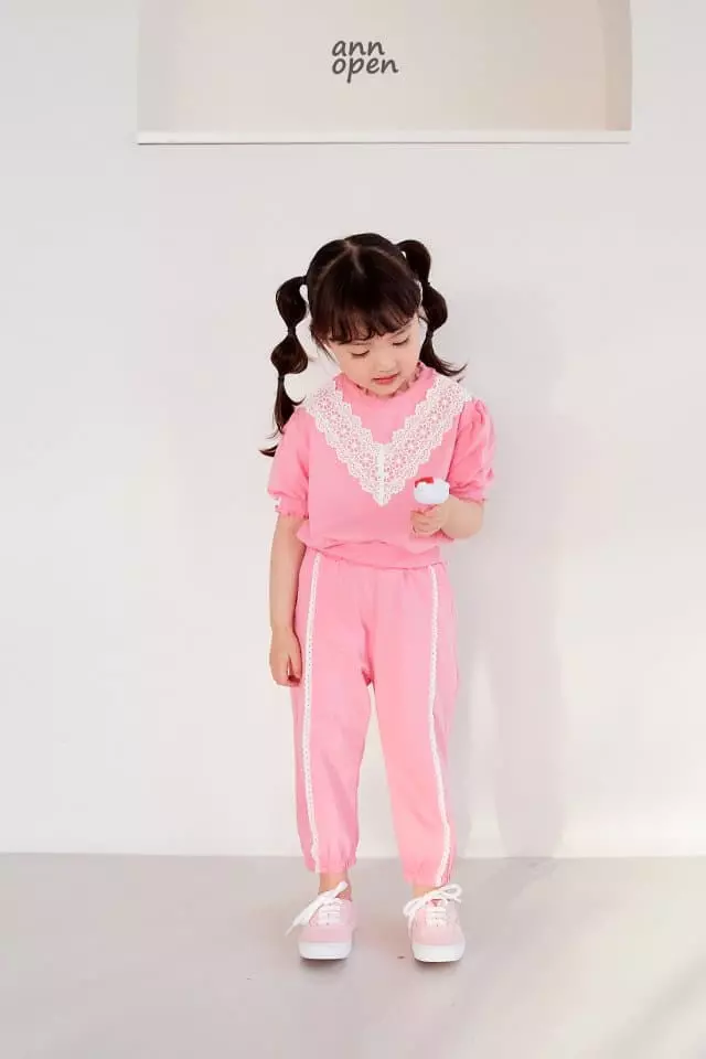 Ann Open - Korean Children Fashion - #childrensboutique - Macaroon Lace Tee - 6