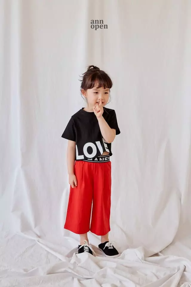 Ann Open - Korean Children Fashion - #fashionkids - Love Crop Tee - 3