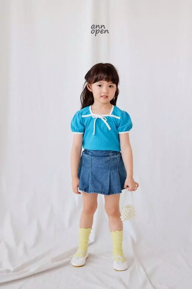 Ann Open - Korean Children Fashion - #kidsstore - Jenny Ribbon Tee - 12