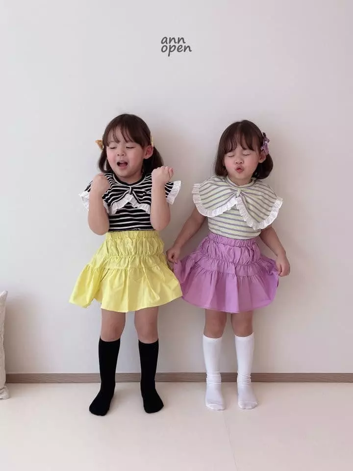 Ann Open - Korean Children Fashion - #littlefashionista - Momo Stripes Ribbon Tee - 10