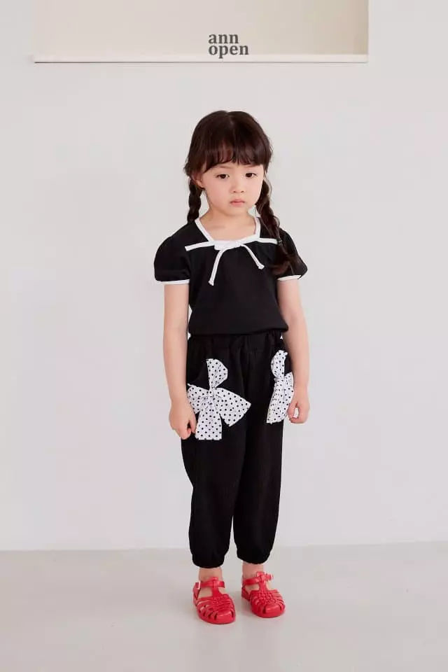Ann Open - Korean Children Fashion - #magicofchildhood - Jenny Ribbon Tee - 2