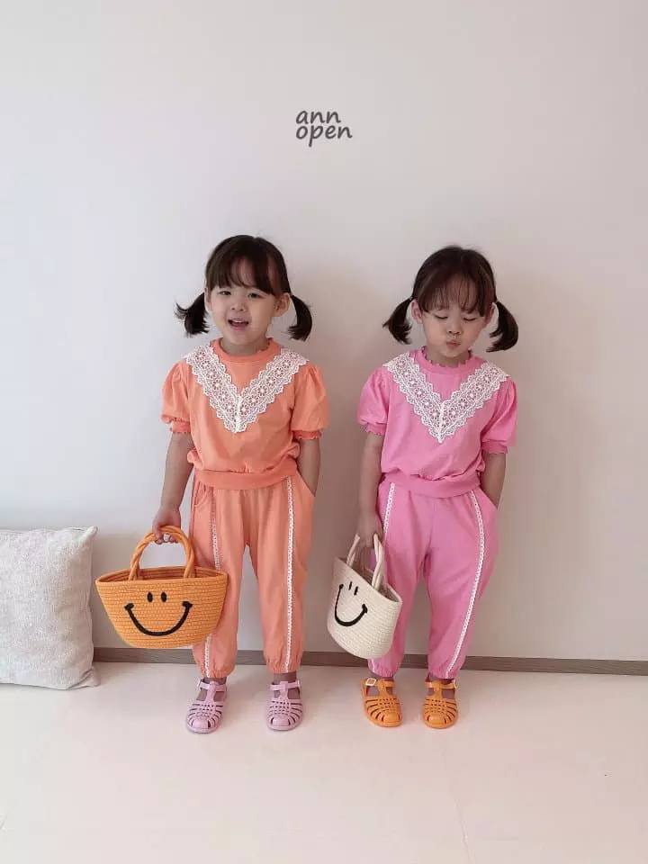 Ann Open - Korean Children Fashion - #minifashionista - Macaroon Lace Tee - 2
