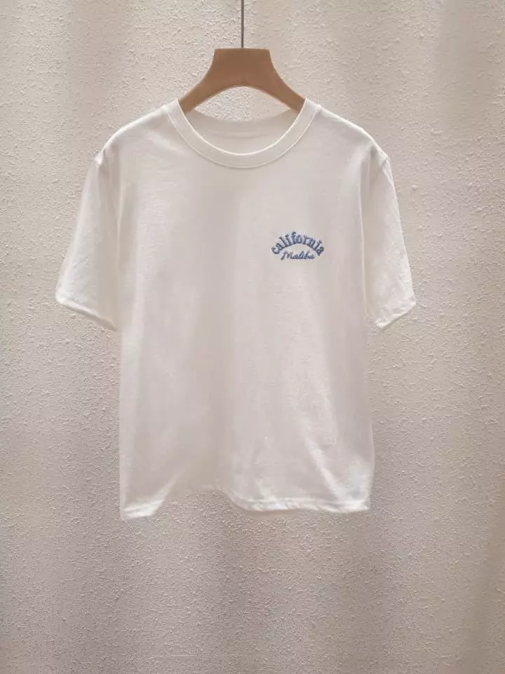 Another Plan - Korean Women Fashion - #momslook - Dreaming Embrodiery Short Sleeves Tee - 5