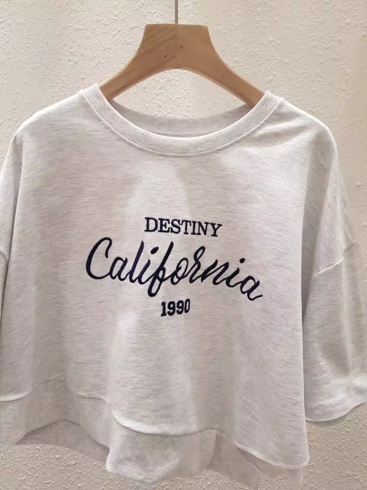 Another Plan - Korean Women Fashion - #momslook - Cali Unbalance Short Sleeves Sweatshirt - 2