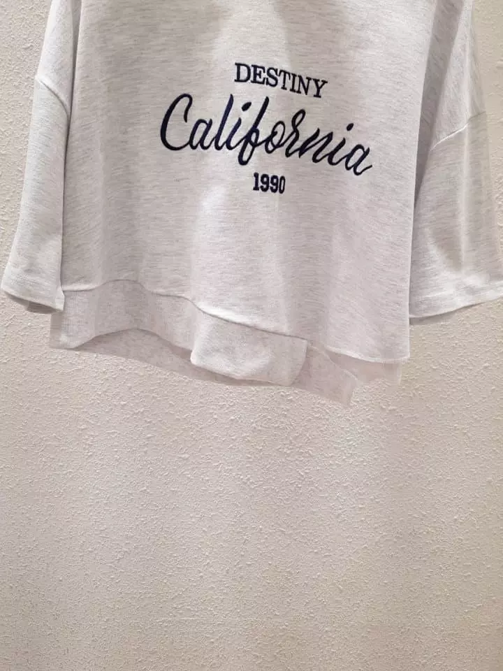 Another Plan - Korean Women Fashion - #womensfashion - Cali Unbalance Short Sleeves Sweatshirt - 4