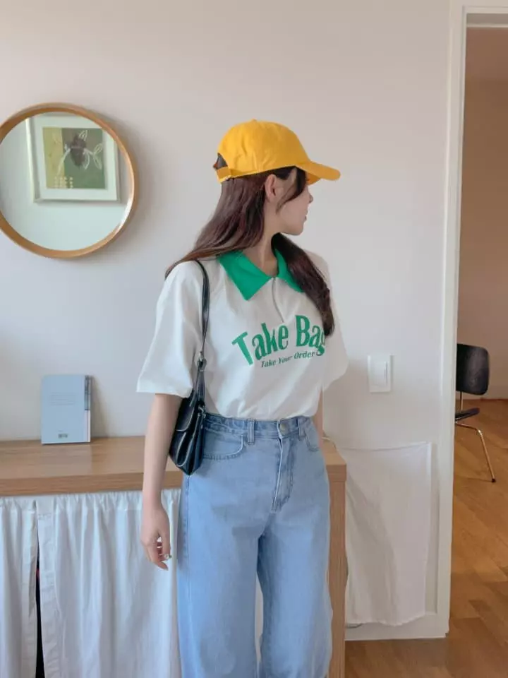 Another Plan - Korean Women Fashion - #momslook - Take Paint Collar Tee