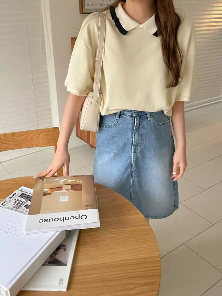 Another Plan - Korean Women Fashion - #pursuepretty - Color Loggo Short Sleeves Sweatshirt - 4