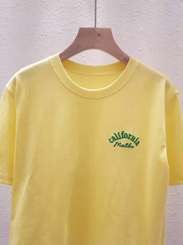 Another Plan - Korean Women Fashion - #romanticstyle - Dreaming Embrodiery Short Sleeves Tee