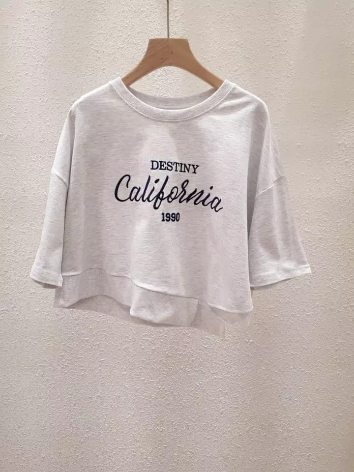 Another Plan - Korean Women Fashion - #womensfashion - Cali Unbalance Short Sleeves Sweatshirt