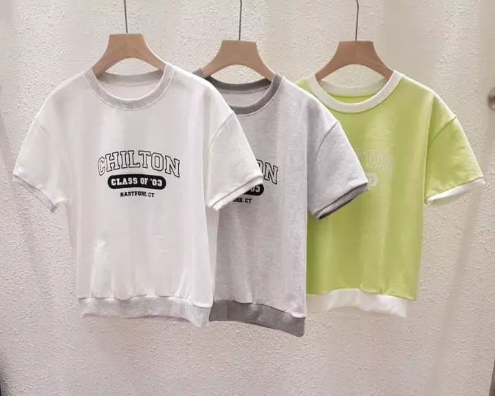 Another Plan - Korean Women Fashion - #womensfashion - Color Lip Short Sleeves Sweatshirt - 10