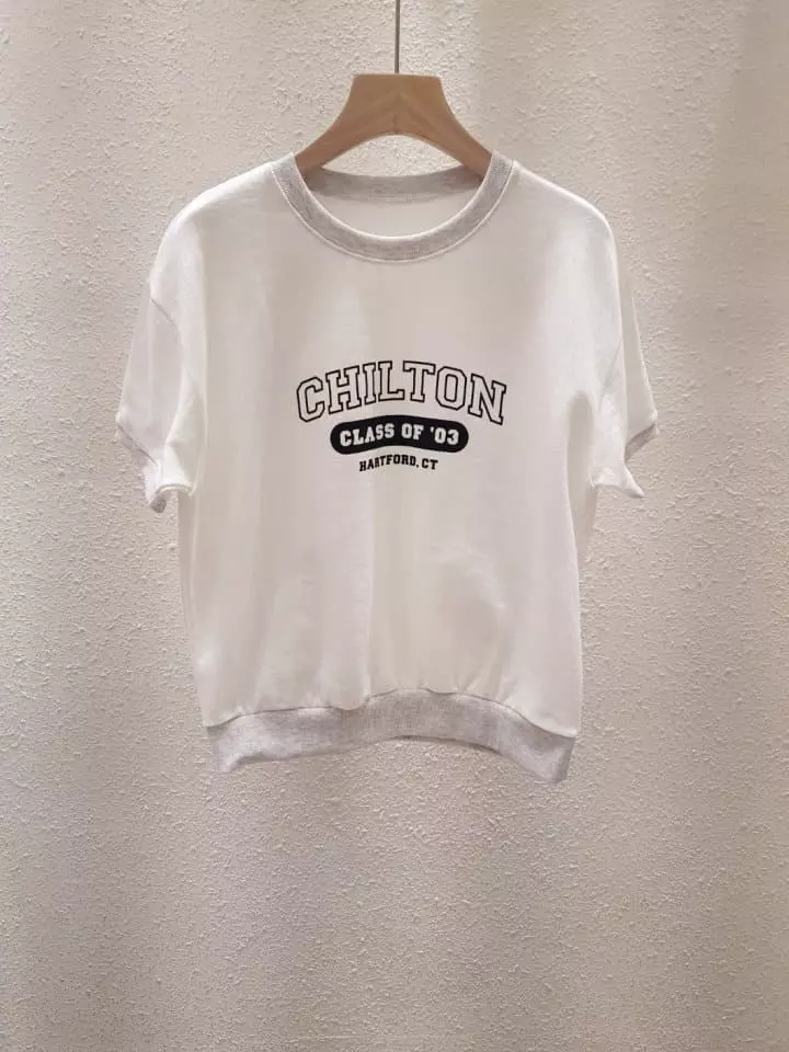 Another Plan - Korean Women Fashion - #womensfashion - Color Lip Short Sleeves Sweatshirt - 6