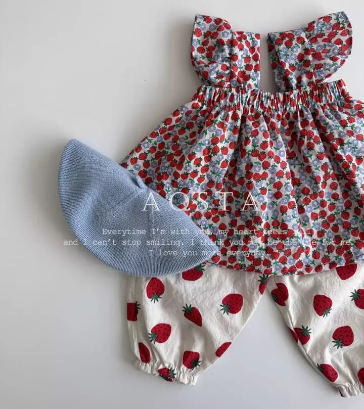 Aosta - Korean Children Fashion - #minifashionista - Circle Strawberry Blouse - 12