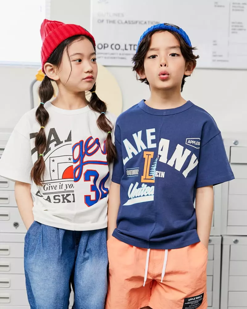 Apple Smile - Korean Children Fashion - #kidsstore - Half Half Tee - 8