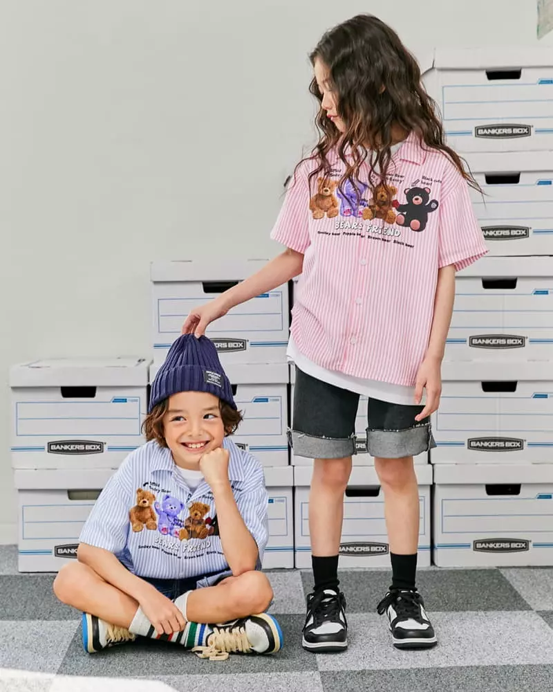 Apple Smile - Korean Children Fashion - #minifashionista - Bear Shirt - 3