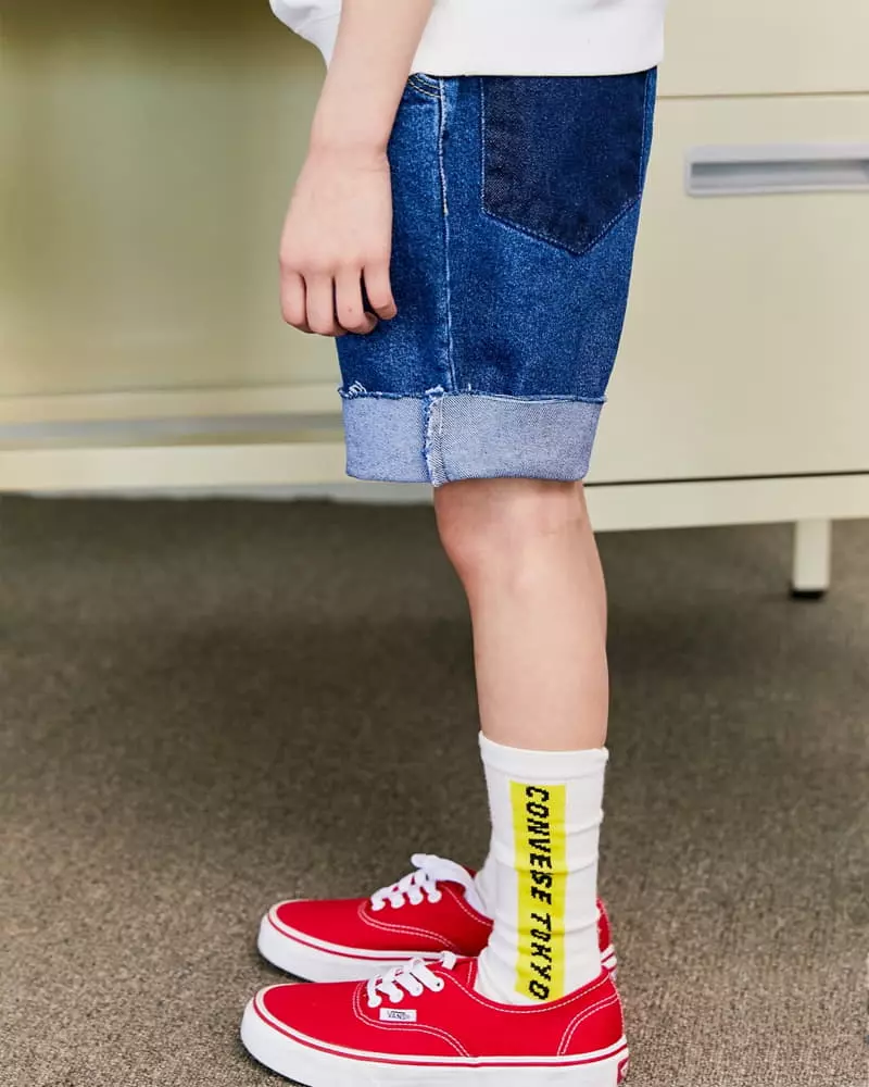 Apple Smile - Korean Children Fashion - #minifashionista - Pocket Jeans - 3